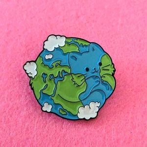 Earth Kitty Pin - Cat Planet
